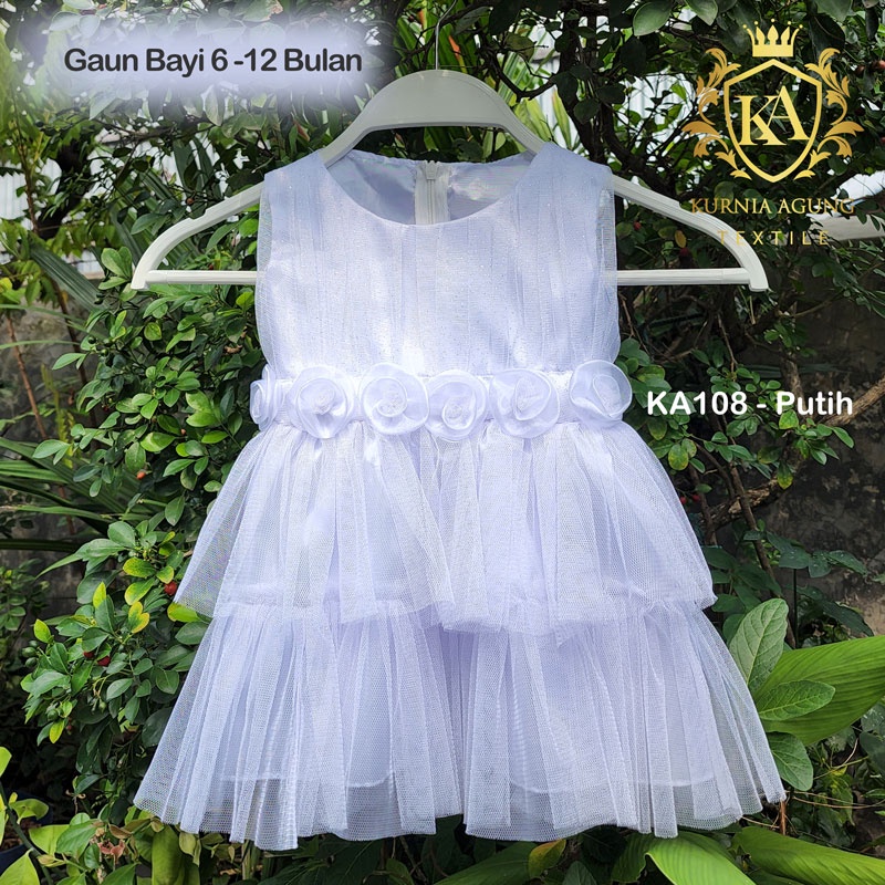 Gaun Putih Bayi Perempuan 0 6 12 Bulan Dress Baby Aqiqah Baju Baptis Bayi Perempuan 1 tahun Import Hampers Kado Baby New Born Kekinian Elegan Mewah