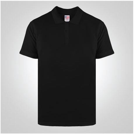 Baju Kaos Polo Polos Warna Hitam Bahan Katun