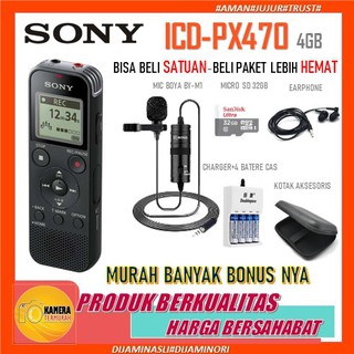 Sony ICD-PX470 Digital Voice Recorder / Alat Perekam Suara Sony PX470 PAKET BOYA BY-M1