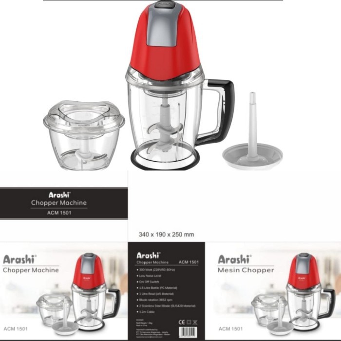 FOOD CHOPPER ARASHI ACM 1501 BLENDER MULTIFUNGSI