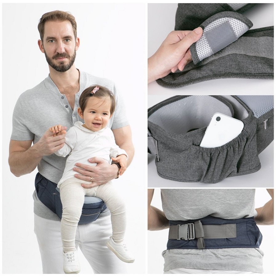 Mooimom Casual Hip Seat Carrier Gendongan Bayi 2in1 Hipseat