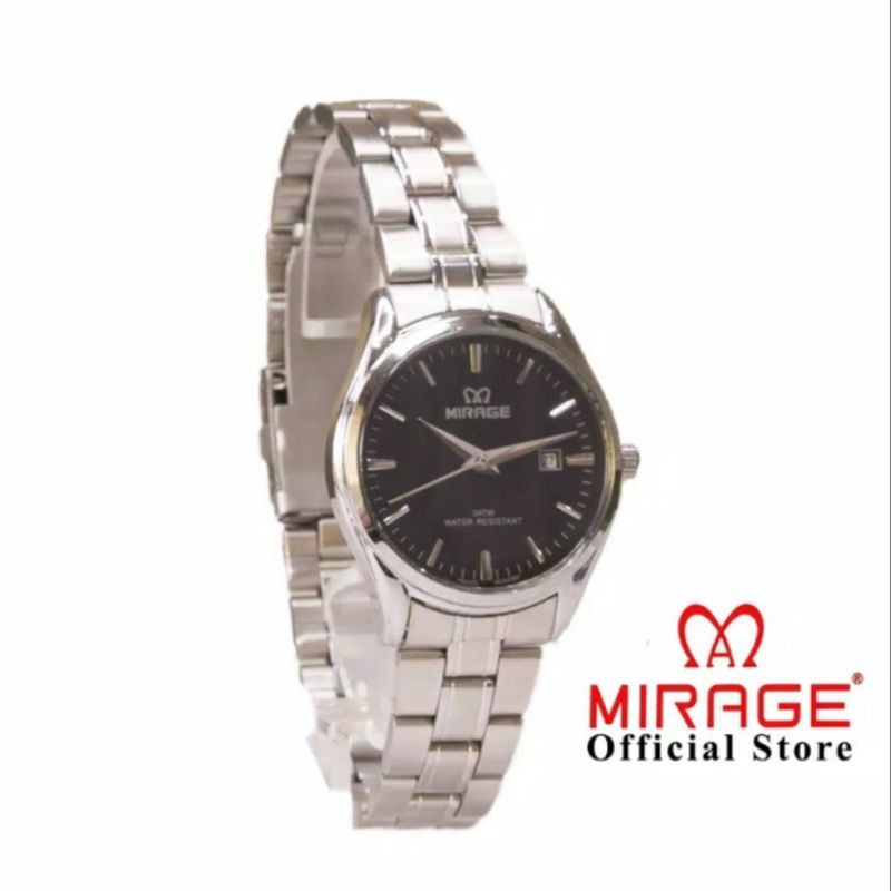 jam tangan wanita;MIRAGE M8708BRP-Lsilver~ORIGINAL WATER RESISTANT~TGL~STAINLEES