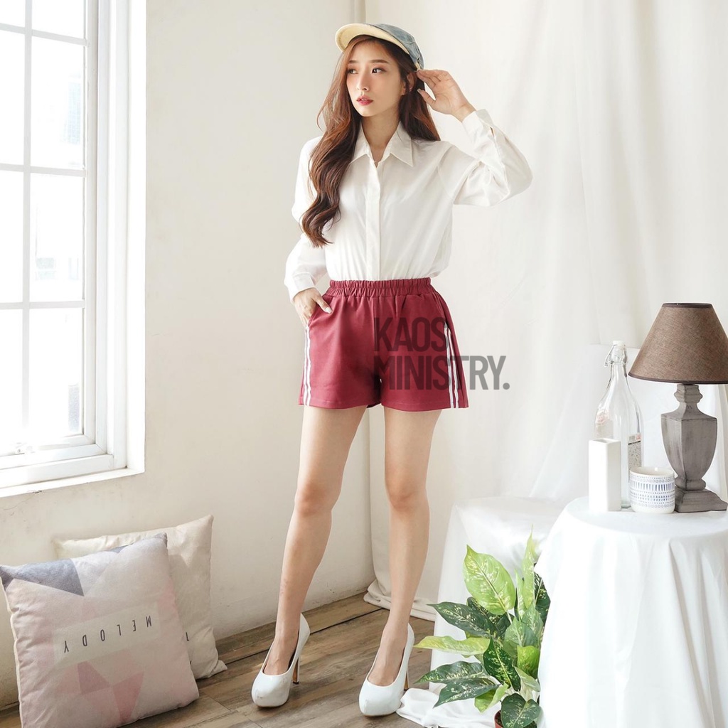 Celana pendek korea wanita polos hotpants santai katun