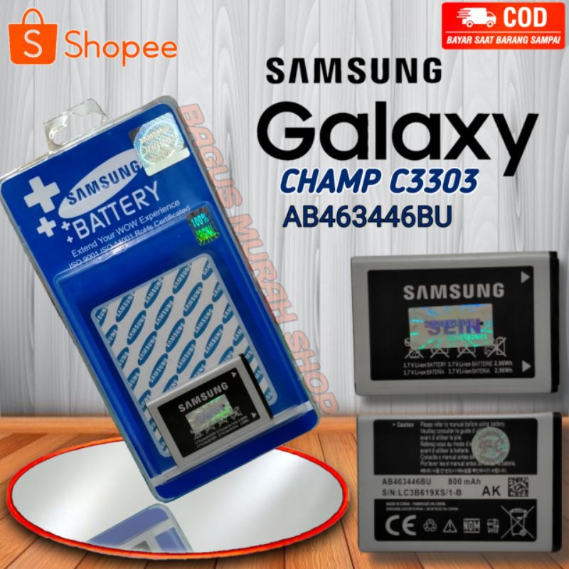 Baterai Batre Battery Original SEIN Samsung Champ C3303 C3300 AB463446BU E1272 E2652 BATU HP