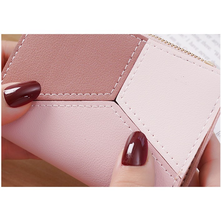 ASIN829 Dompet Lipat Wanita D17 Dompet Wanita 3 Warna Ritsleting Pendek Dompet Wanita Dompet Wanita Dompet Koin Fashion