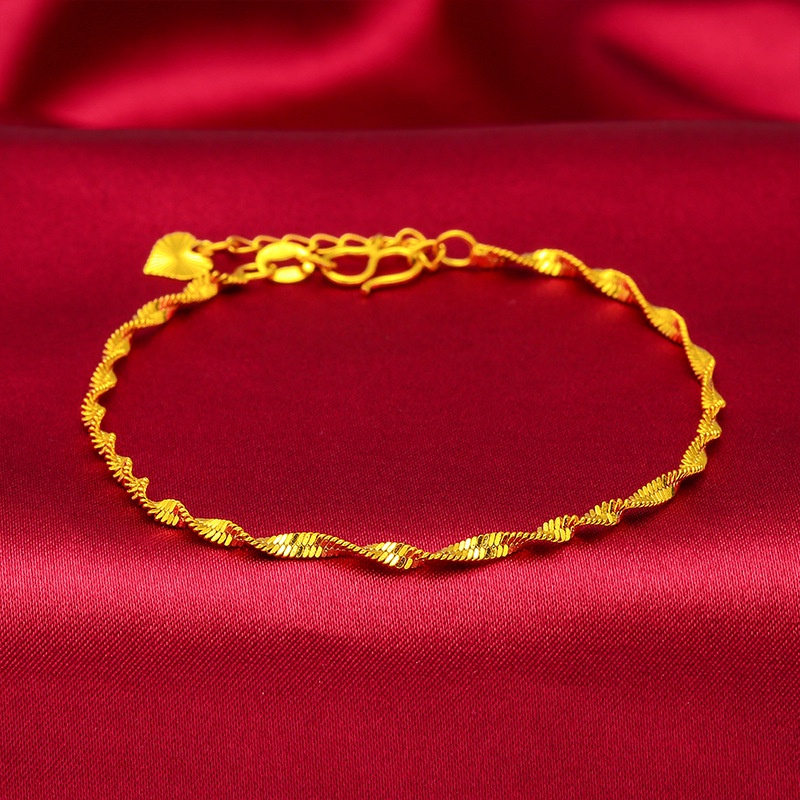 Korea Perhiasan Emas Disepuh 24k Wanita Gelang Perhiasan / Gelang Ready Stock-gelang-B
