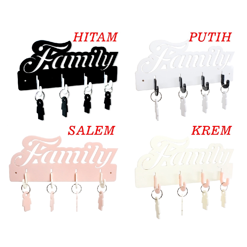 Rak Gantungan Kunci Set Sama Gantungan Motif FAMILY M833