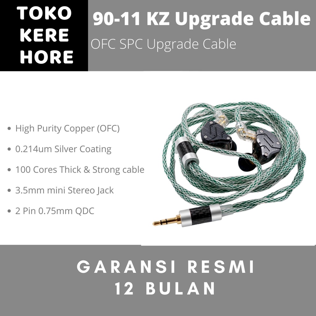 KZ OFC Copper Upgrade Green Cable Earphone - Type C