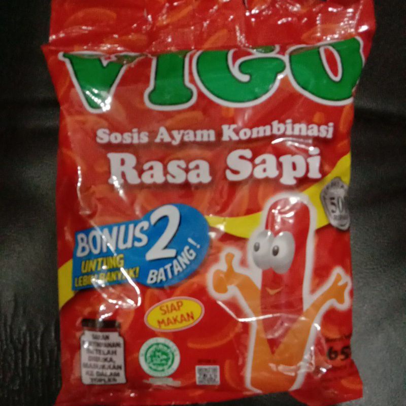 

Sosis Vigo rasa sapi / Sosis ecer500 isi 50/ Sosis langsung makan