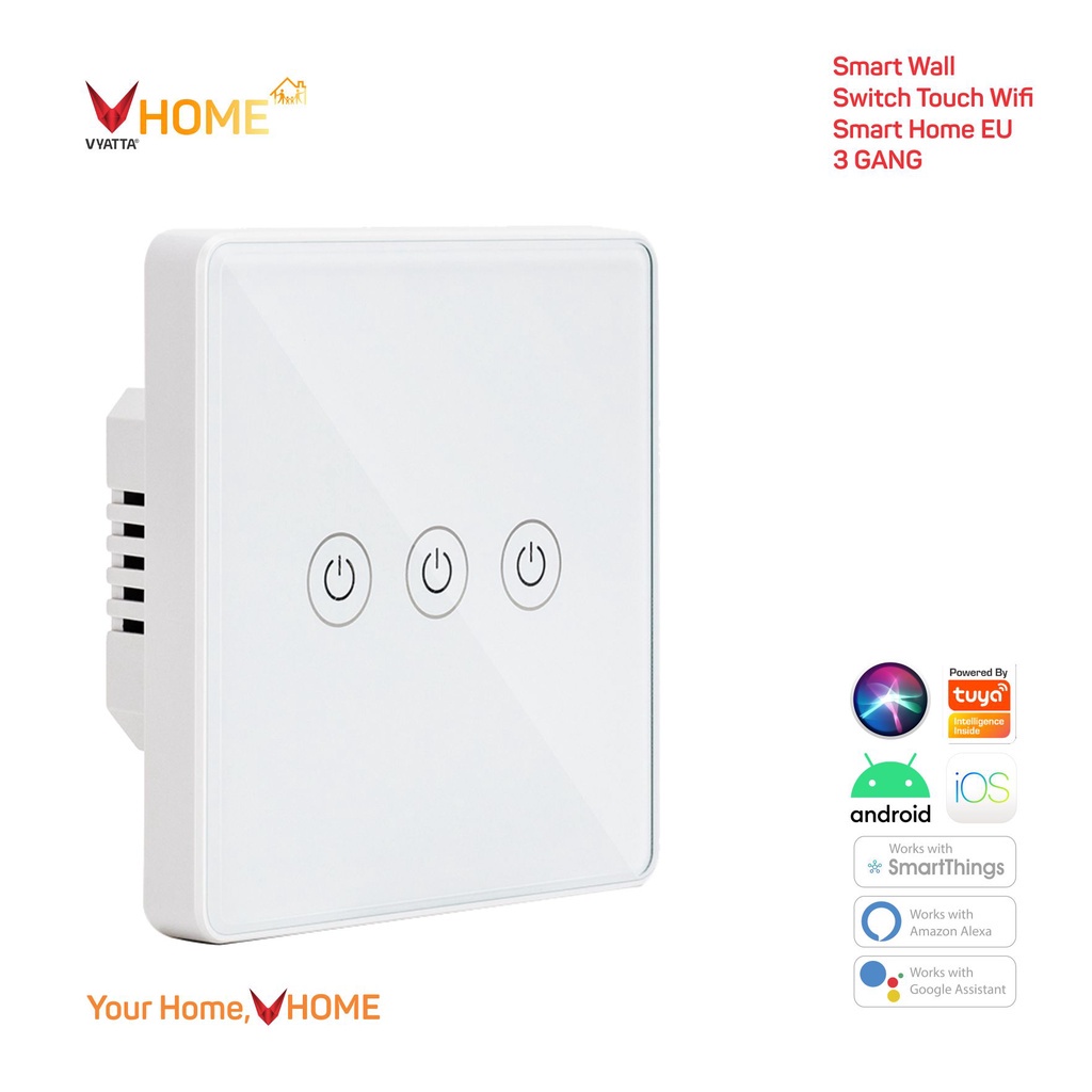 VYATTA VHOME SMART WALL SWITCH SAKLAR PINTAR 1 2 3 GANG EU SMART HOME