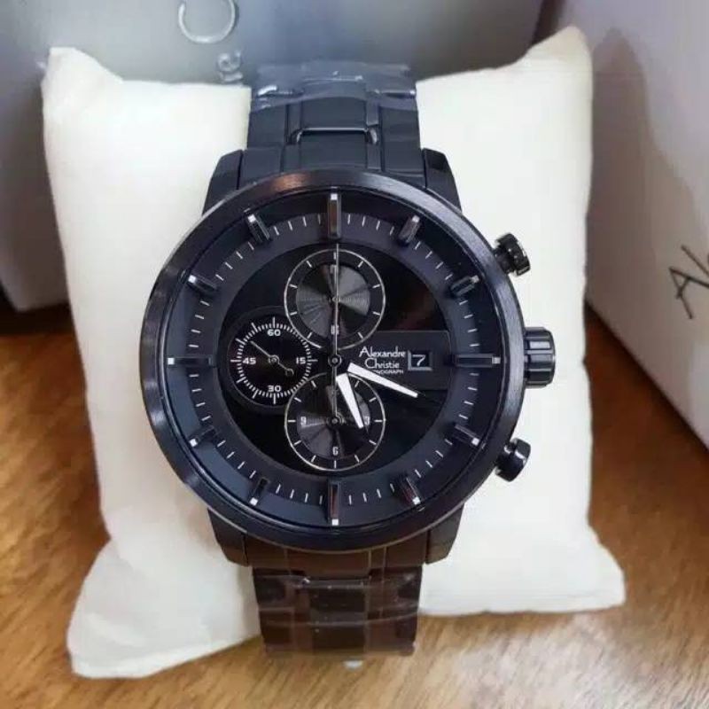 TERBARU JAM TANGAN ALEXANDER CHRISTIE AC 6323 FULL BLACK ORIGINAL