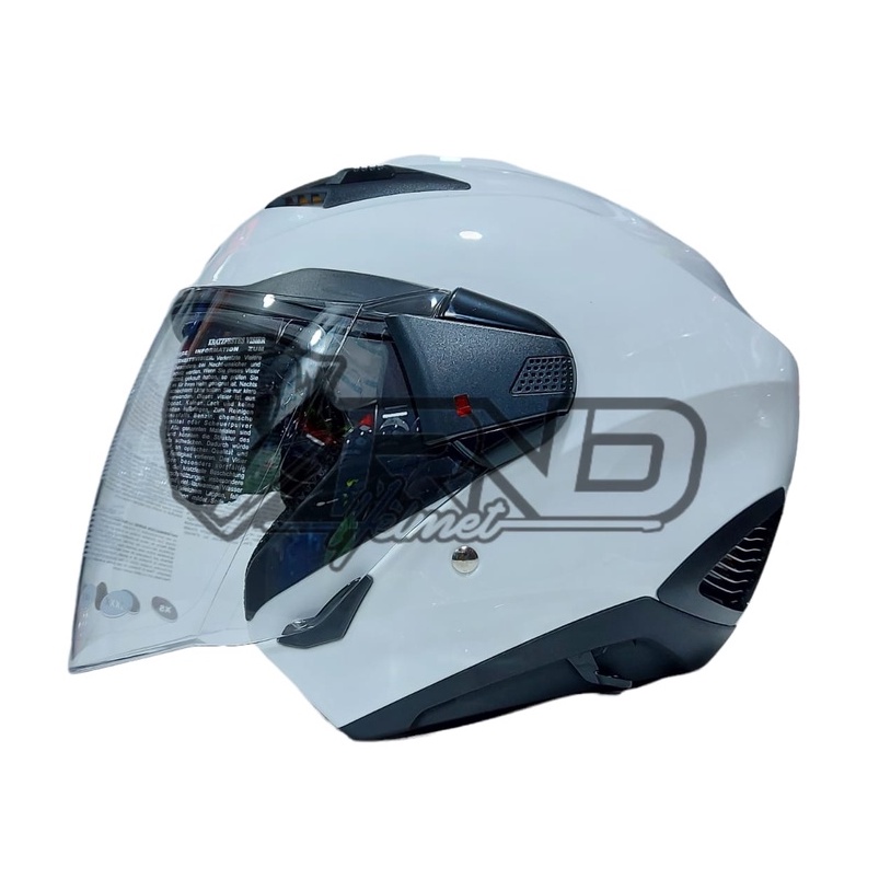 Helm Zeus 611 Putih White Half Face Double Visor Zs611