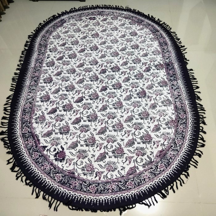 Taplak Meja Makan - Taplak Meja Makan Oval Batik 6 Kursi