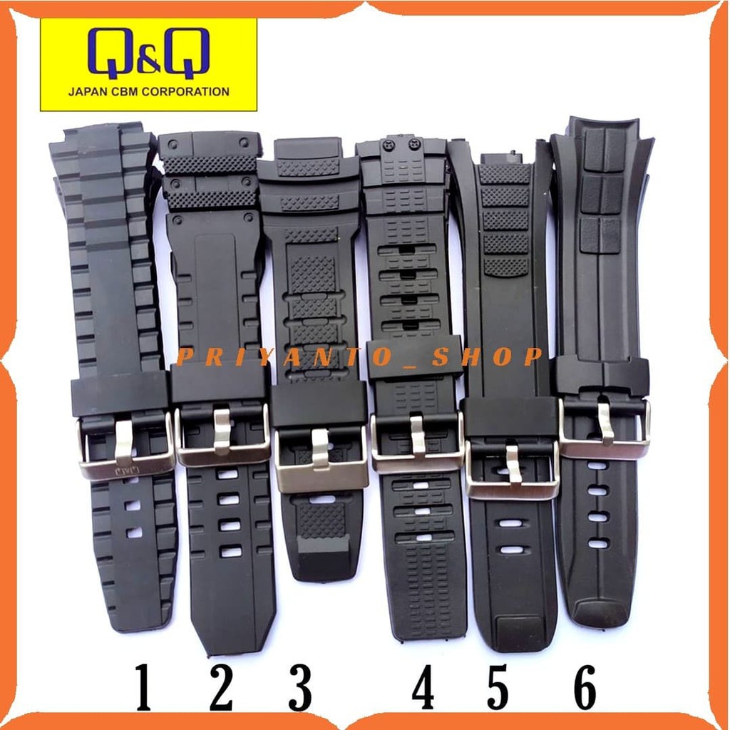 Tali Jam Tangan QnQ / Strap Rubber / Karet jam Tangan Qnq Q&amp;q qq.