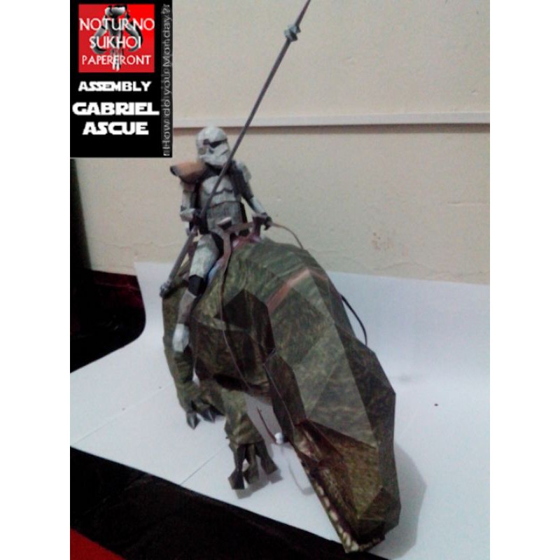 Star Wars Dewback Trooper papercraft