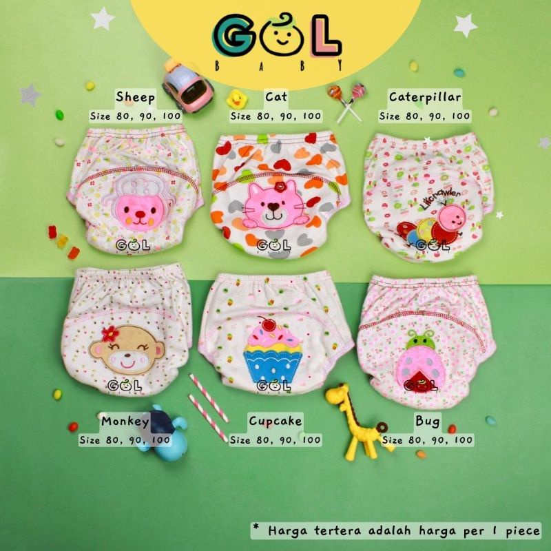 Celana Dalam tatur Popok Cloth Diaper Clodi Training Pants Pipis Bayi Anak Baby 3 layers