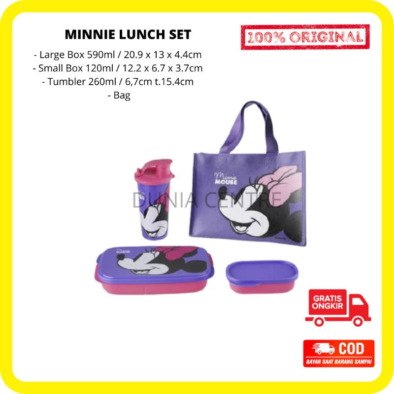 PROMO TUPPERWARE TEPAK MAKAN MINNIE LUNCH SET ORIGINAL