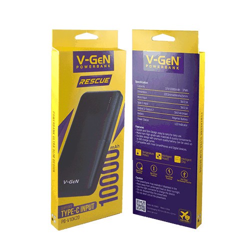 Powerbank V-Gen PB-V10K20 10.000 MaH Vgen 10000 MaH Rescue PB V10K20
