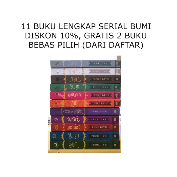 

PROMO!!! COMBO 11 BUKU SERIAL BUMI DISKON 10% + GRATIS 2 BUKU TERMURAH