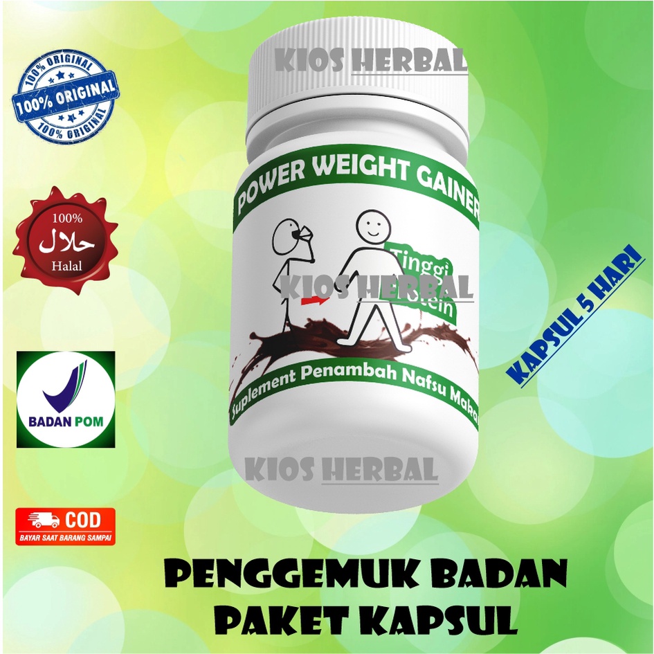 (COD TERLARIS)POWER WEIGHT GAINER Susu dan kapsul Penggemuk badan ampuh | Penggemuk badan bpom halal