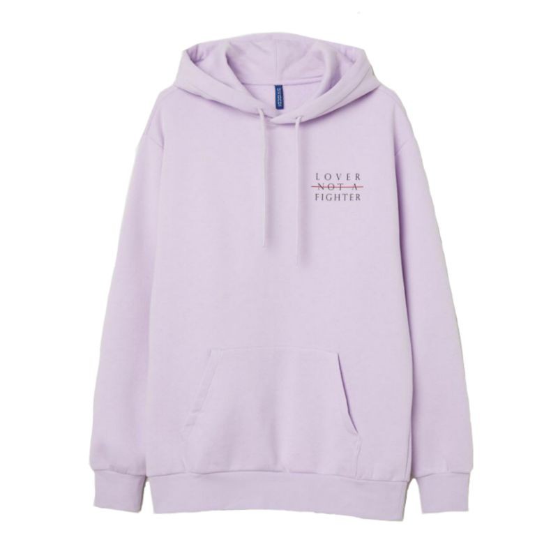 S - XXXXXL(6XL) Hoodie LOVER NOT A FIGHTER Pria Wanita BIGSIZE Hoodie Lilac OVERSIZE JUMBO