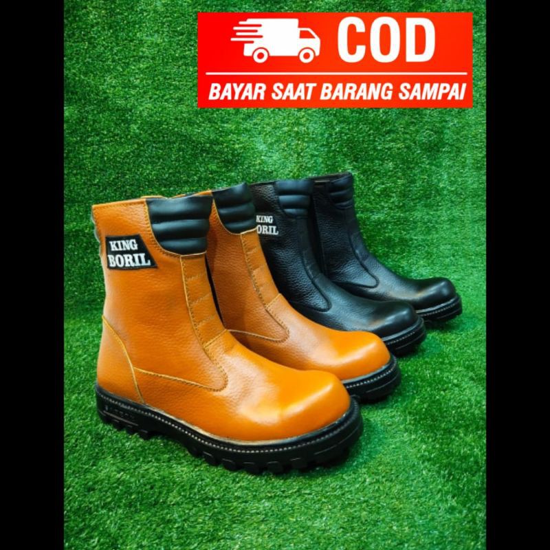 Sepatu safety resleting kulit asli