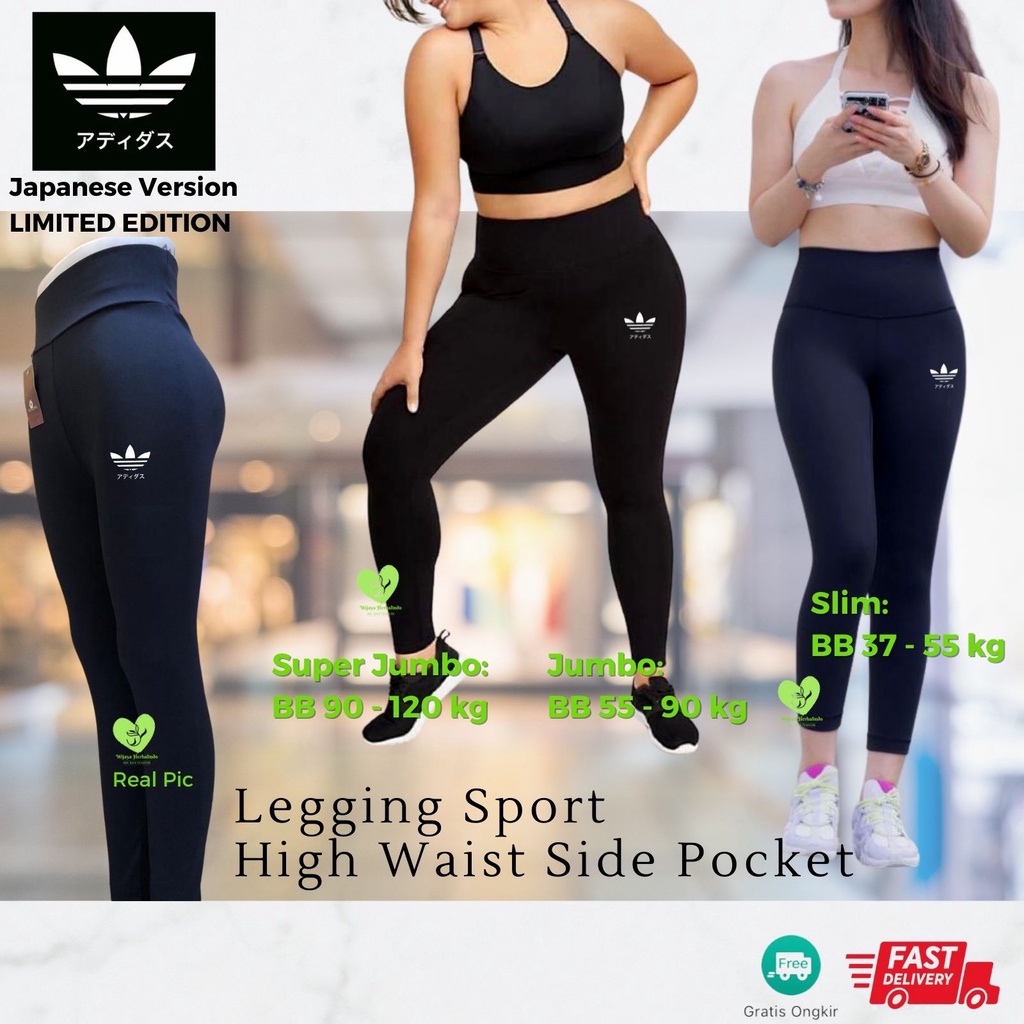 [JAPANESE ] Celana Legging Rok Sport High Waist - Slim s/d Super Jumbo - Lejing Senam - Celana Leging Panjang Wanita Olahraga