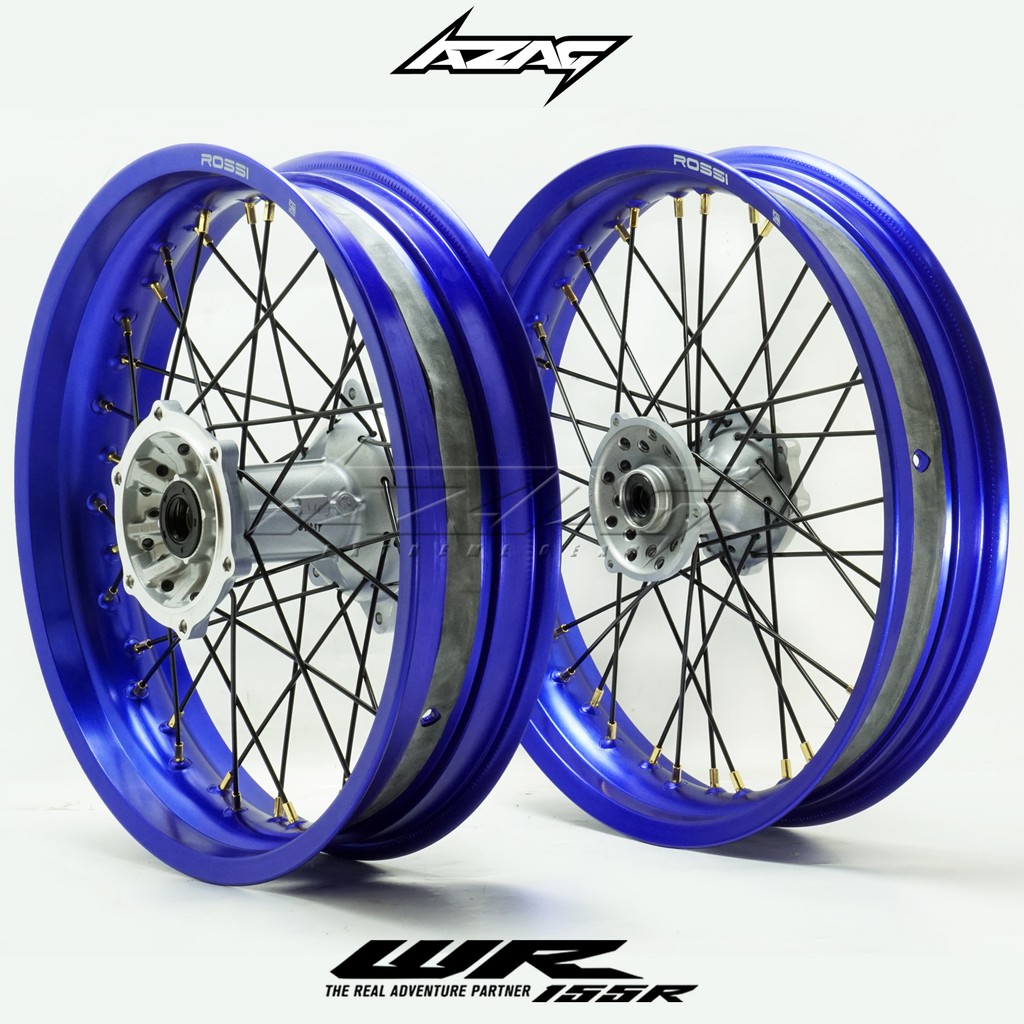 velg set motor yamaha wr 155 ring 17 rossi tromol ori supermoto