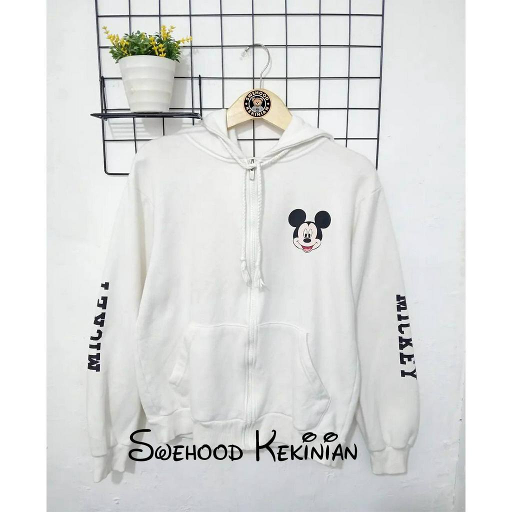 MICKEY ZIPPER GEMOY PREMIUM Jacket Crewneck Sweater Hoodie Wanita Kekinian Oversize Fashion Outfit Ootd Korean Style Jaket Krunek Suiter Hudie Jicket Crewnek Sweter Hody Cewek Remaja Bahan Fleece Tebal LD 110 PB 65