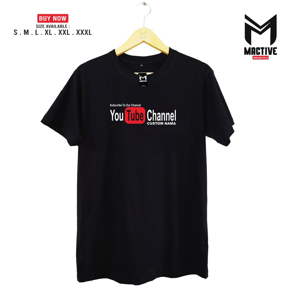 Kaos Sablon YOUTUBE Atasan Pria Baju Pria - MACTIVE