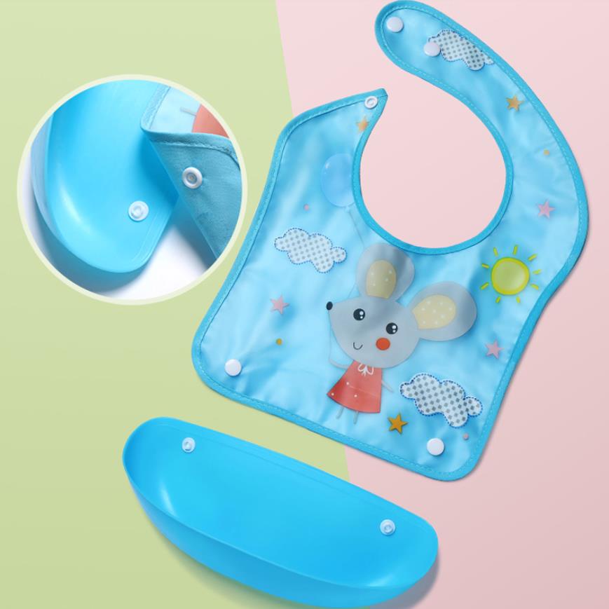 [Shiyan] bibs bayi tahan air penampung silikon celemek makan bayi bergambar baby waterproof bibs silicone aprons