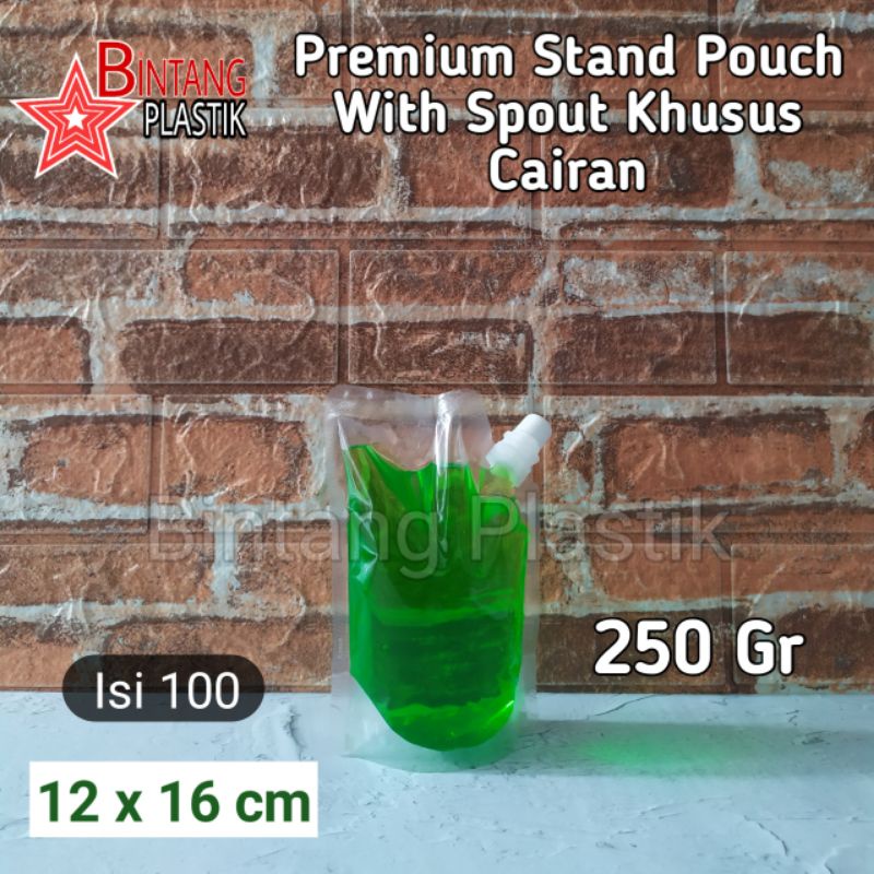 ISI 100 PCS SPOUT PACK 250ml STANDING POUCH PLASTIK KLIP MINUMAN CAIRAN