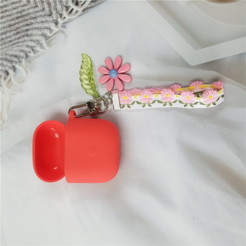 Silicone Case Realme Buds Air Neo / Buds Air Protective Cover Silicone Case with Flower Pendant