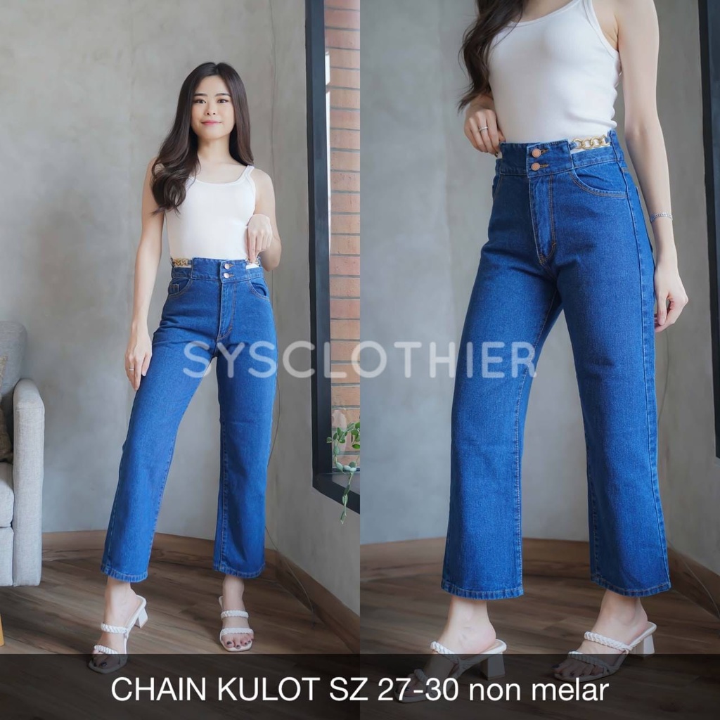 CELANA JEANS WANITA CHAIN KULOT