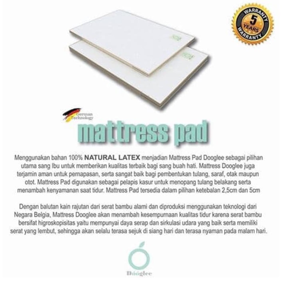 Dooglee - Mattress Pad 95 x 65 x 5cm