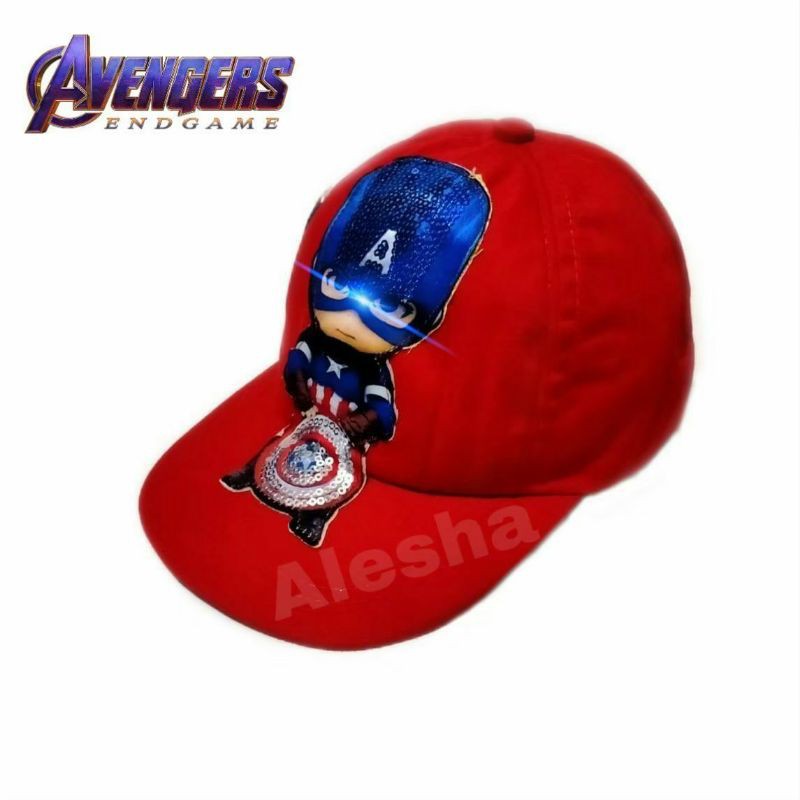 topi anak kapten marvel bisa menyala