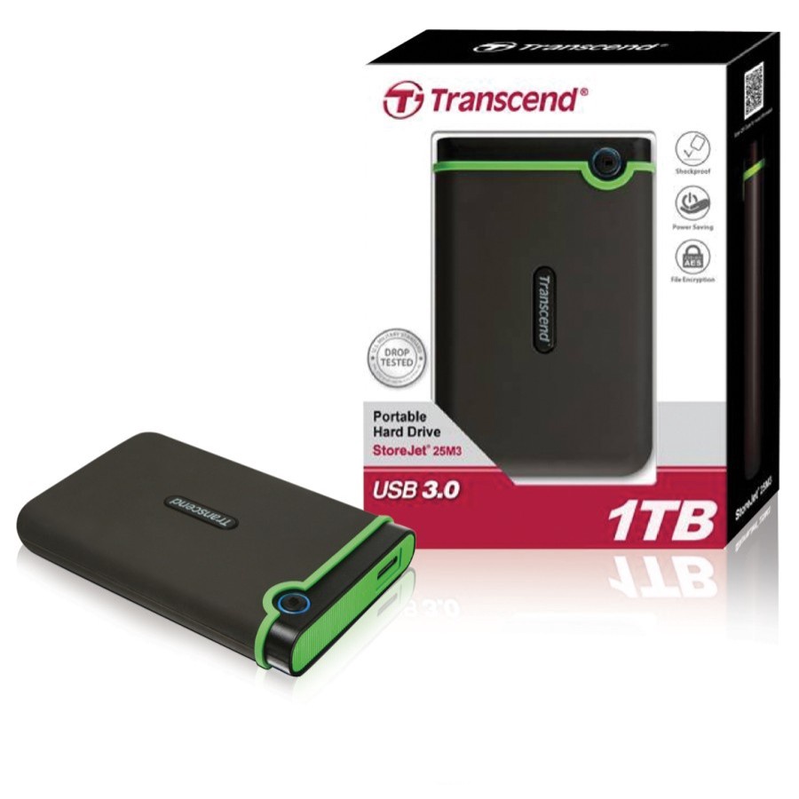 Harddisk Eksternal Transcend 1Tb Storejet 25M3 Antisshock