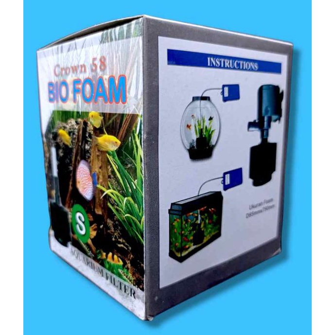 Media Filter Aquarium CROWN 58 BIO FOAM ukuran S