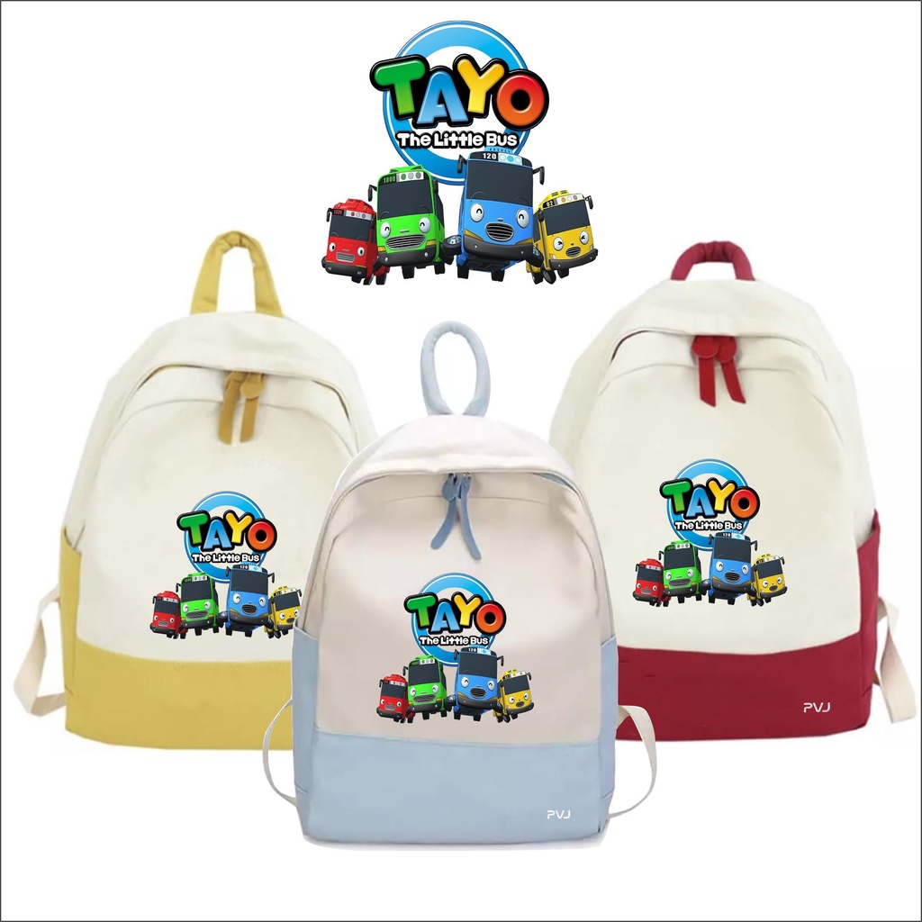 PVJ Tas Tayo Ransel Anak Laki Laki SD Backpack Sekolah Karakter Bus