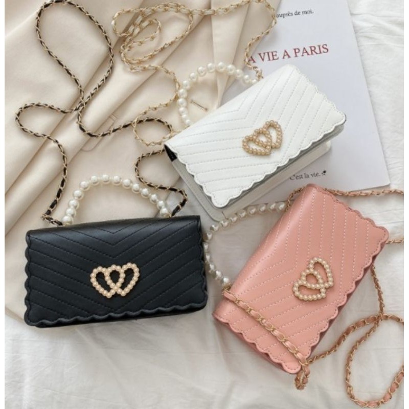 WBC200 Tas Selempang Import Wanita / Clutch Tali Mutiara