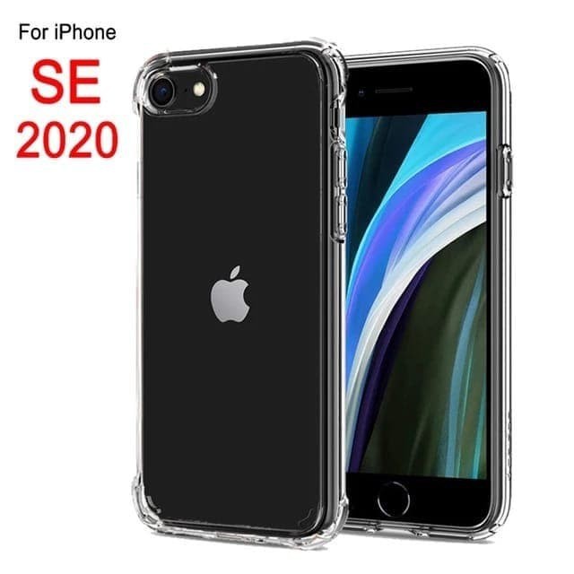 Soft Case Silikon Apple Iphone 7 Plus / 8 Plus dan Iphone 7 / 8 / Iphone SE 2020 / Iphone SE 2022 Bening Transparant Airbag Anti Crack TEbal