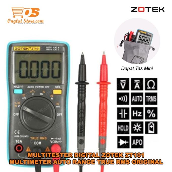 Multitester Digital ZOTEK ZT 101 Multimeter Auto Range True RMS ZT101
