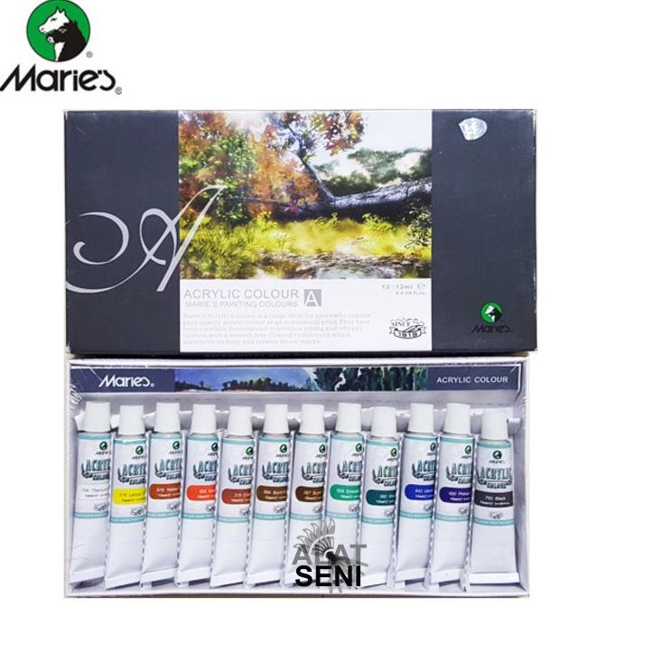 Dijamin Baru Maries Acrylic Color Set 12 - 812B