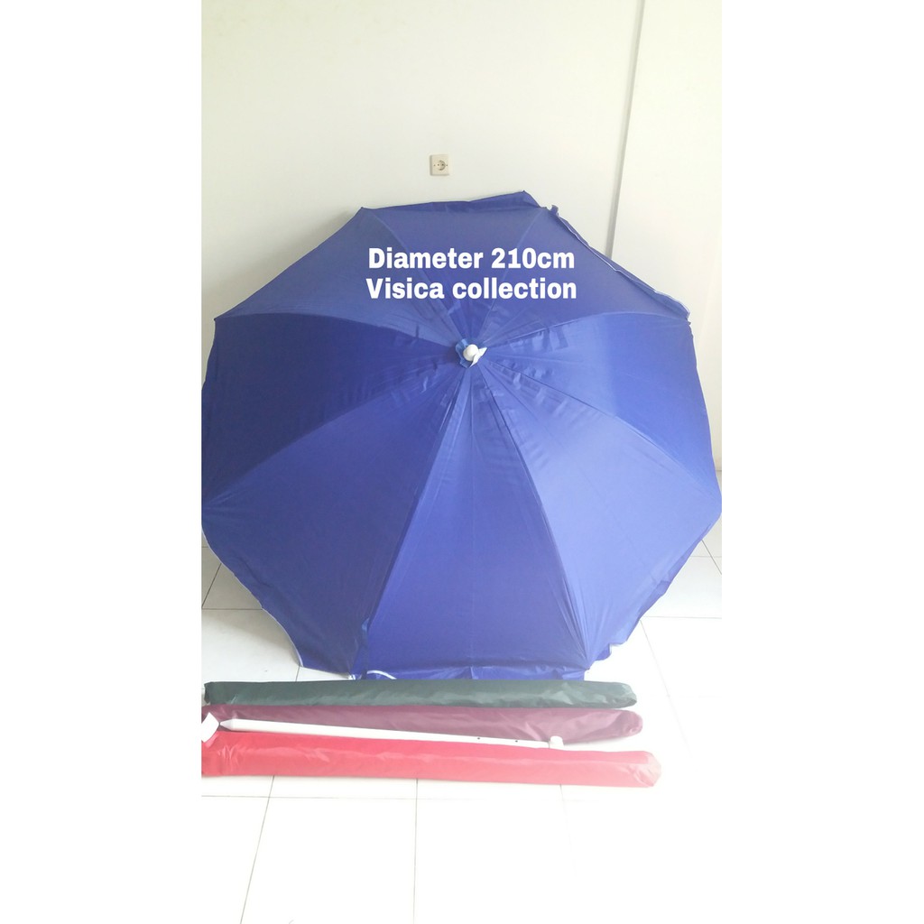 payung pantai payung dagang parasol polos kain double susun uk diameter 210cm