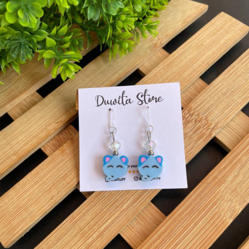 HANDMADE ANTING ANAK/DEWASA KAITAN PLASTIK MOTIF BINATANG-2