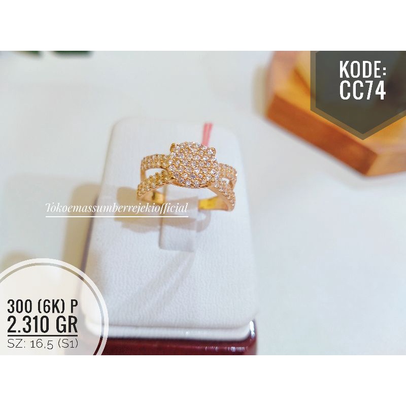 XT4*Cincin full permata putih / Cincin full permata putih 6k /  cincin / cincin 375 / cincin 8k / ci