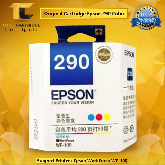 Original Cartridge Epson T289 T290. Tinta Printer Epson WF100 New Original