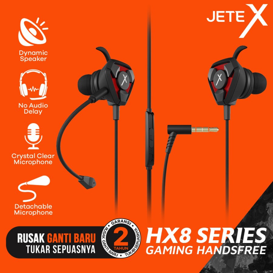 JETE HANDSFREE HEADSET GAMMING HX8 NEW ORIGINAL RESMI TERMURAH