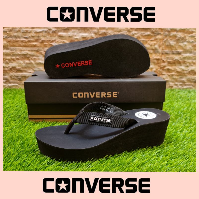 SANDAL WEDGES CONVERSE WANITA PROMO / SANDAL JEPIT CEWEK HAK TINGGI HEELS / SANDAL PEREMPUAN KASUAL