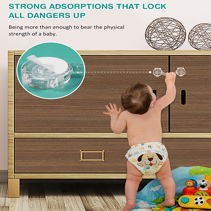 Child Safety Locks/Transparent Plastic Safety for Latches Kitchen Cabinets and Drawers